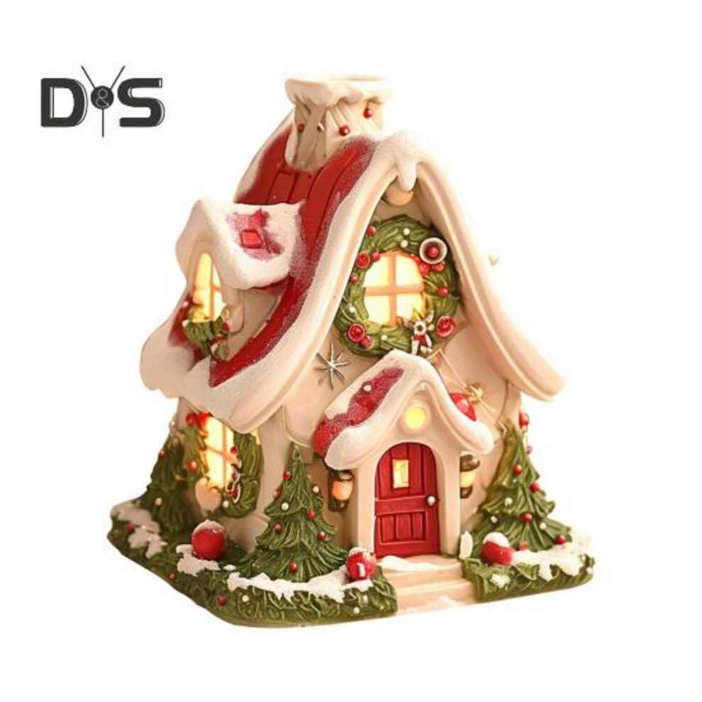 Christmas Snow House Incense Burner Winter House Incense Cone Holder Xmas Party Desktop Decoration Ornament Holiday Gift