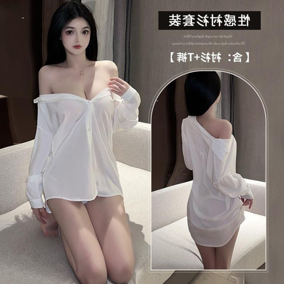 Perspective chiffon seduction pure desire loose shirt boyfriend style sexy adult products sex passion pajamas