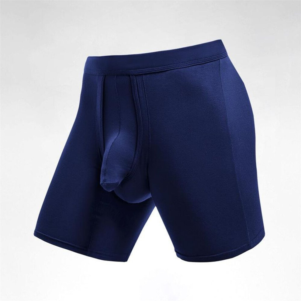 (6XL, royal blue) Men's Bullet-style Long Sports Briefs - Breathable, Anti-chafe Boxer Shorts For Plus Size
