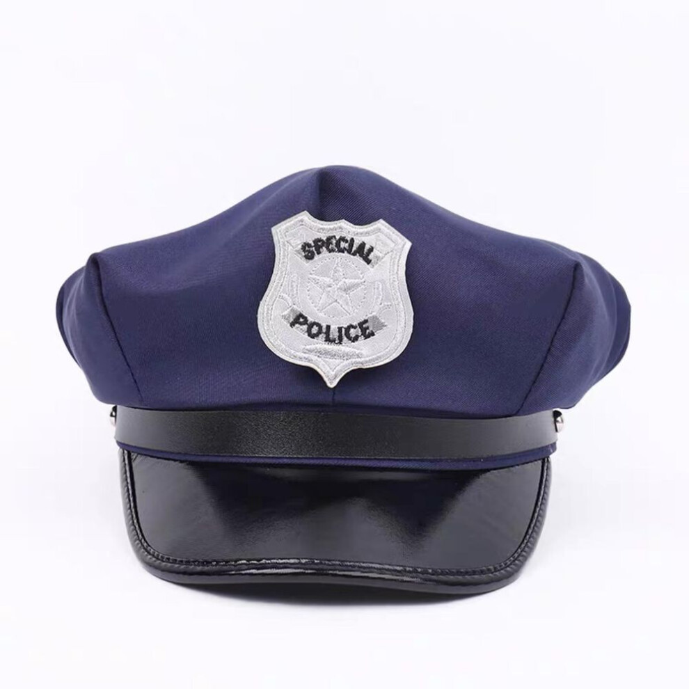 Hat Blue Adult Policewoman Sex Uniform Temptation Halloween Props Flat Top Octagonal Hat