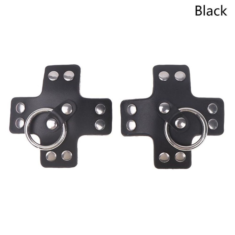 (black) Women 1pair Sexy Leather Cross Nipple Cover Reusable Breast Stickers Self Adhesive Nipple Pasties Nipple Covers Bra Accessoriesw