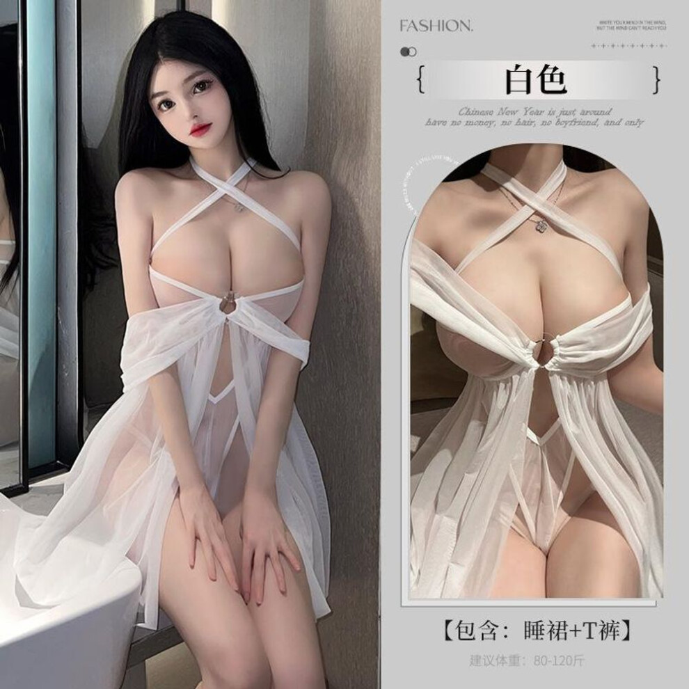 (white, one size fits all) Erotic lingerie women flirting hot sexy pajamas women's bed seduction nightgown passion suit