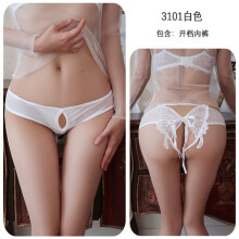(white, One Size (80-62.5 kg)) Sexy pure style sexy lace panties hot hollow bow briefs women