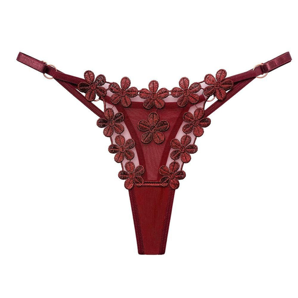 (burgundy, One Size (80-75kg)) Sexy panties sexy mesh seduction pure desire girl breathable adjustable thong