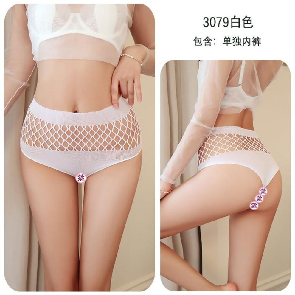 (white, One Size (80-70kg)) Sexy Panties, Sexy Seamless T-pants, Fishing Net, Thin Mid-waist, High Elastic And Comfortable