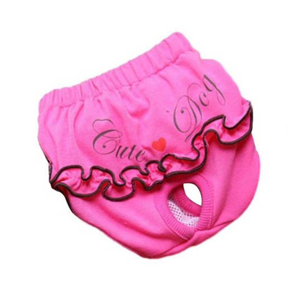 (S, red) Cotton Dog Sanitary Diaper Elastic Durable Pet Menstruation Briefs
