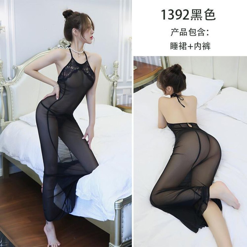 Sex underwear women's sexy temptation suspender nightdress lace transparent dress