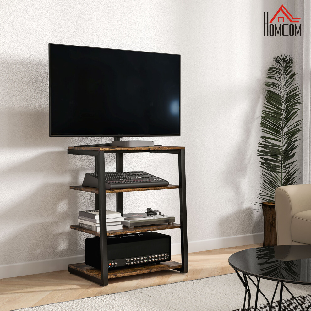 Homcom (Brown) Hifi Rack Stand W/ 4-Tier Record Player Stand Dark