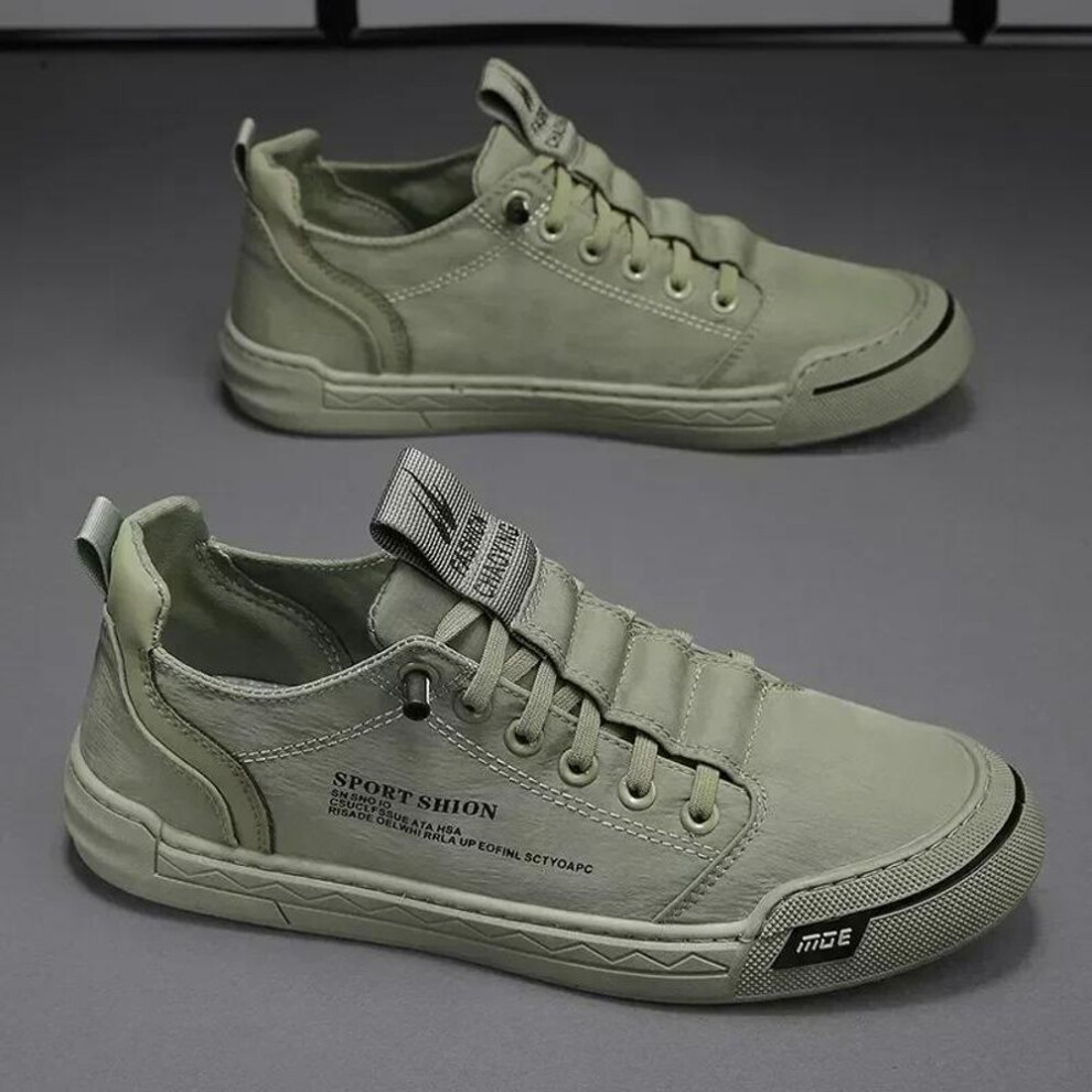 (green, 40) Men Casual Shoes Ice Silk Canvas Shoes for Men Walking Shoes Outdoor Sneakers Male Breathable Footwear