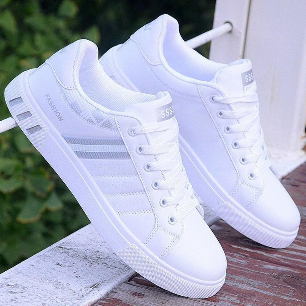 (grey, 42) New White Men's Shoes, Fashionable Sneakers, and Casual Sports Shoes for Men