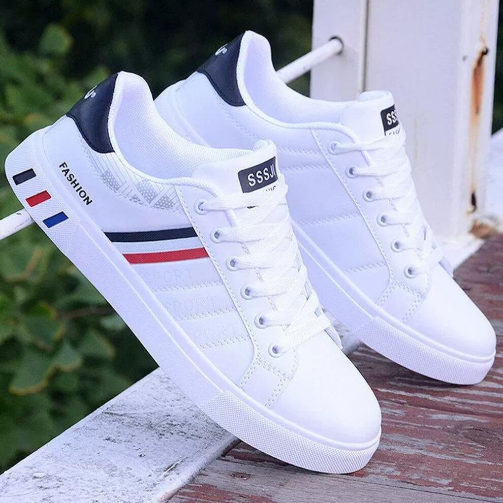 (red, 40) New White Men's Shoes, Fashionable Sneakers, and Casual Sports Shoes for Men