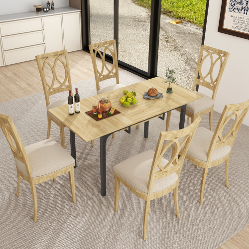 ELECWISH Extendable Dining Table With Storage 110-150cm Kitchen Desk 4-6 Seats 1