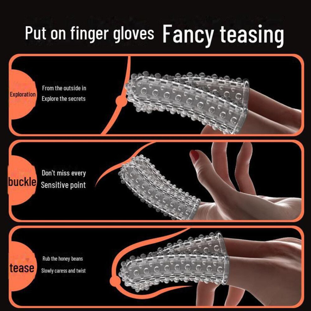 Miji Double Finger Sleeve with Raised Points, G-Spot Stimulating Flirting Aid, 500 Pack