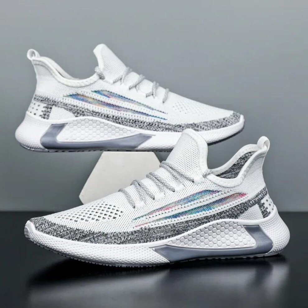 (white, 40) Breathable Men's Sneakers Fashion Running Casual Shoes for Men  Jogging Trainers Platform Lace Up Male Sneaker Zapatos De Hombre