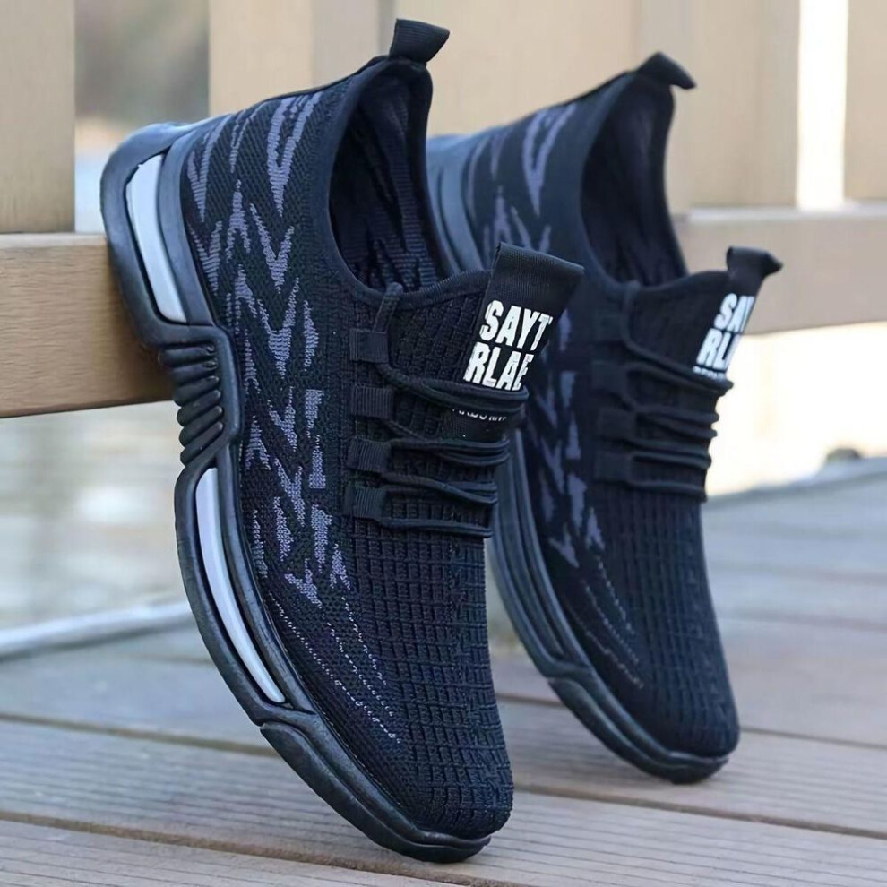 (black, 41) Men's Breathable Low-Top Sneakers