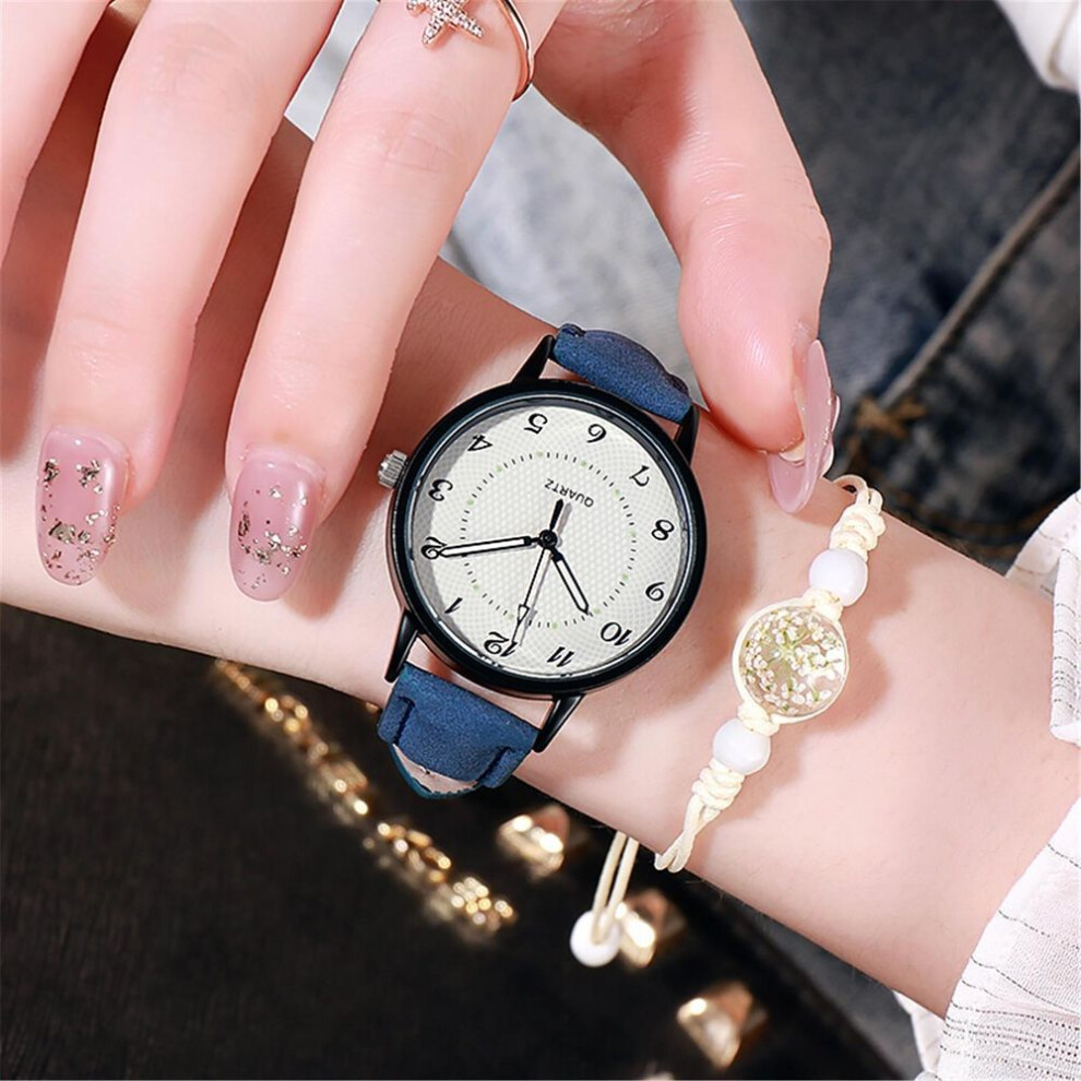 (blue) Luminous Waterproof Watch Ladies Watch Quartz Watch