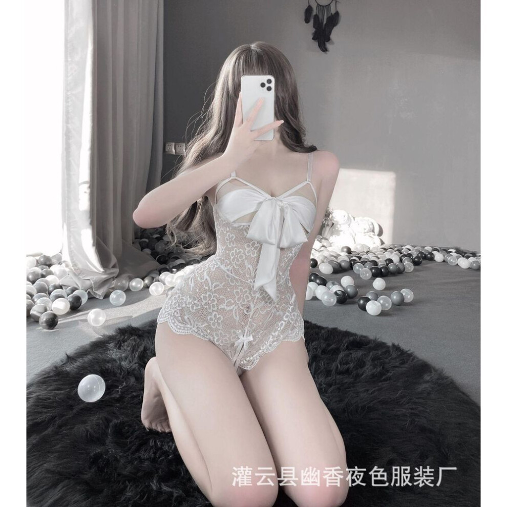 (white, one size fits all) Sex lingerie seduction bed passion suit uniform small breasts pure lace sexy pajamas female