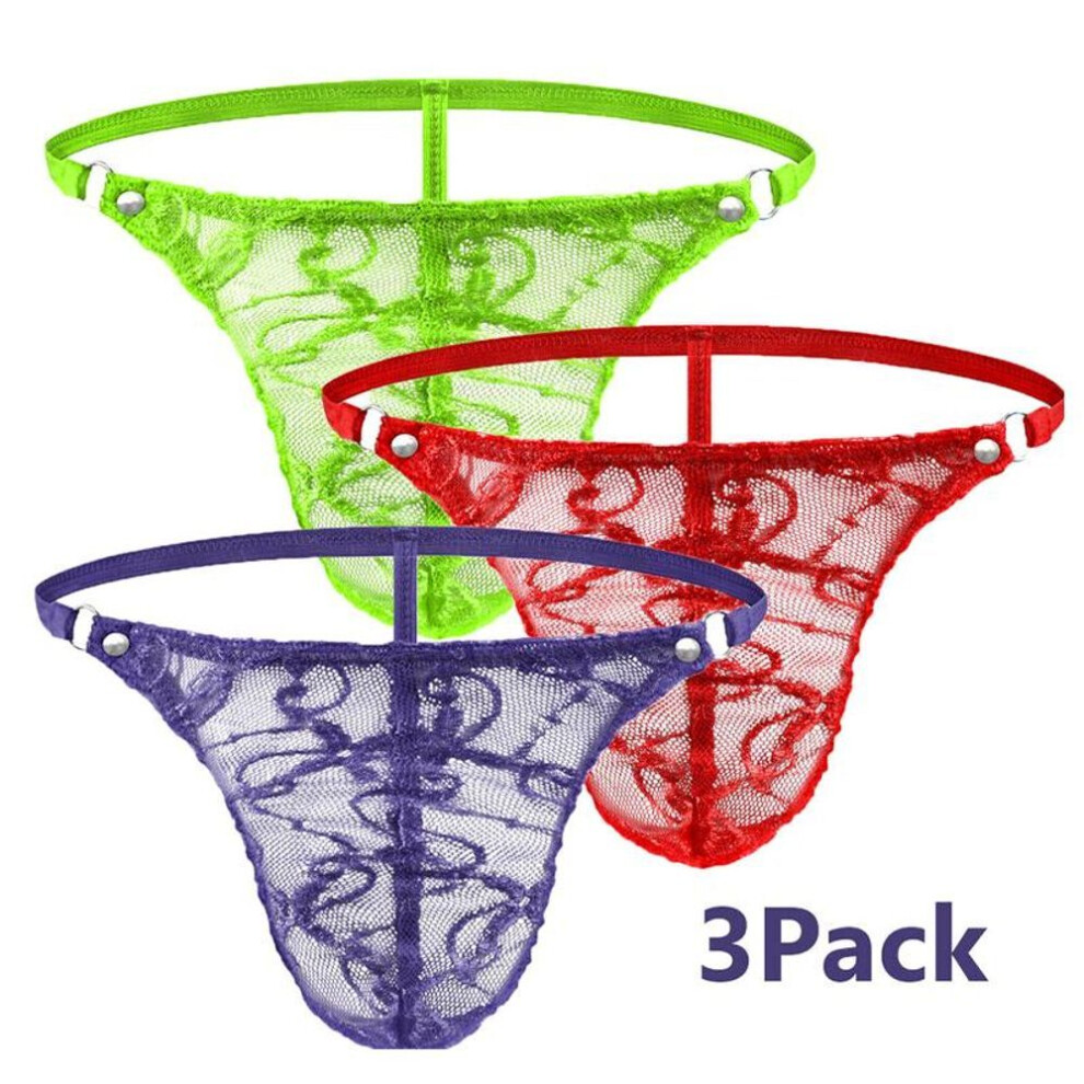 3Pcs Lace Underwear Personality Spandex Fashion Elasticity Sexy Thin Style Thong Underwear