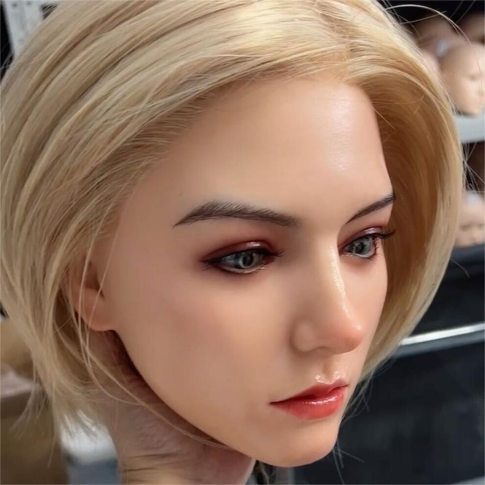 100% Silicone Head Standard Wig Suitable for 130-180CM Sex Doll Body 2 Connection Methods Sex Toys Mannequins Silicone Heads GJ035