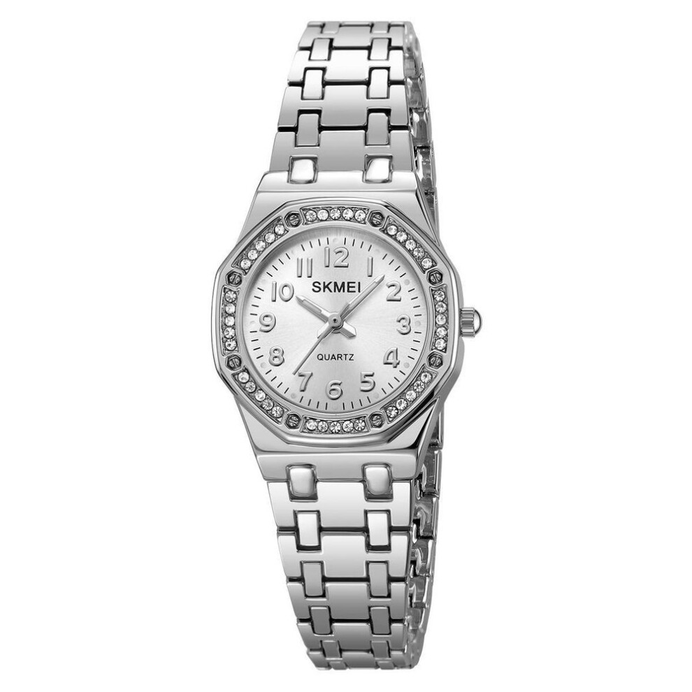 (silver) Luxury Quartz Watch for Women Elegant Stainless Steel Women's Watches Luminous Waterproof Wristwatch Ladies Gift