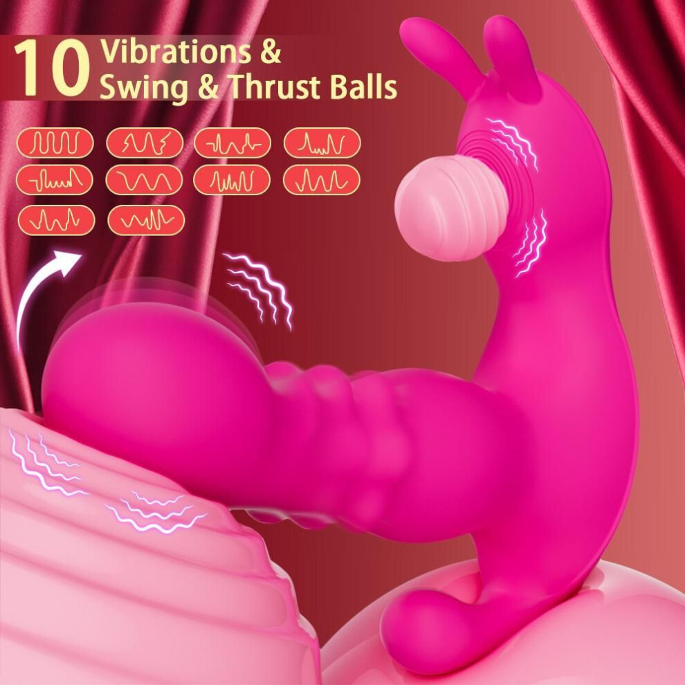 (red) Female Sex Toys, Wearable APP Controlled G-Spot Dildo Vibrator, 3-in-1 10 Adjustable Frequency Modes Butterfly Clitoral Stimulator Adult Sex Toys