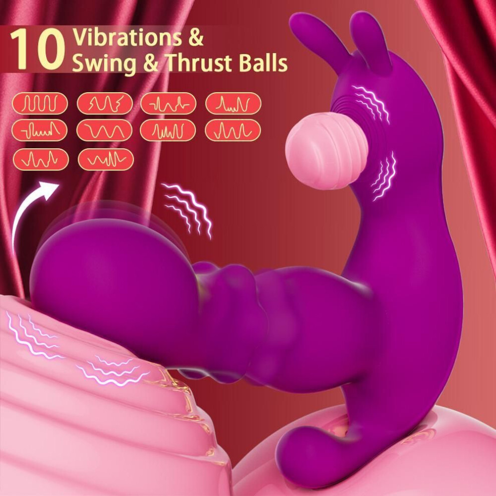 (purple) Female Sex Toys, Wearable APP Controlled G-Spot Dildo Vibrator, 3-in-1 10 Adjustable Frequency Modes Butterfly Clitoral Stimulator Adult Sex Toys