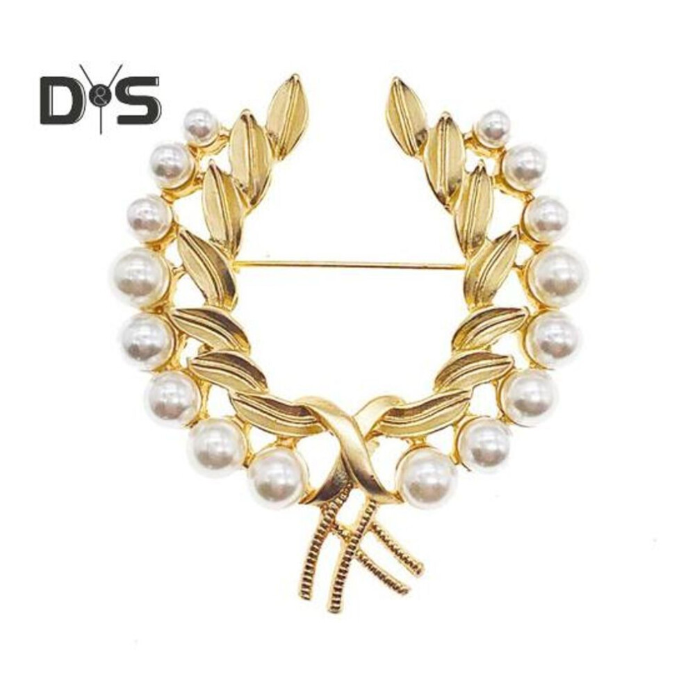 Women Brooch Faux Pearl Wheat Decor Stainless Exquisite Vintage Anti-slip Wear-resistant Coat Collar Hat Scarf Decoration Clothes Pin Garment Jewelry