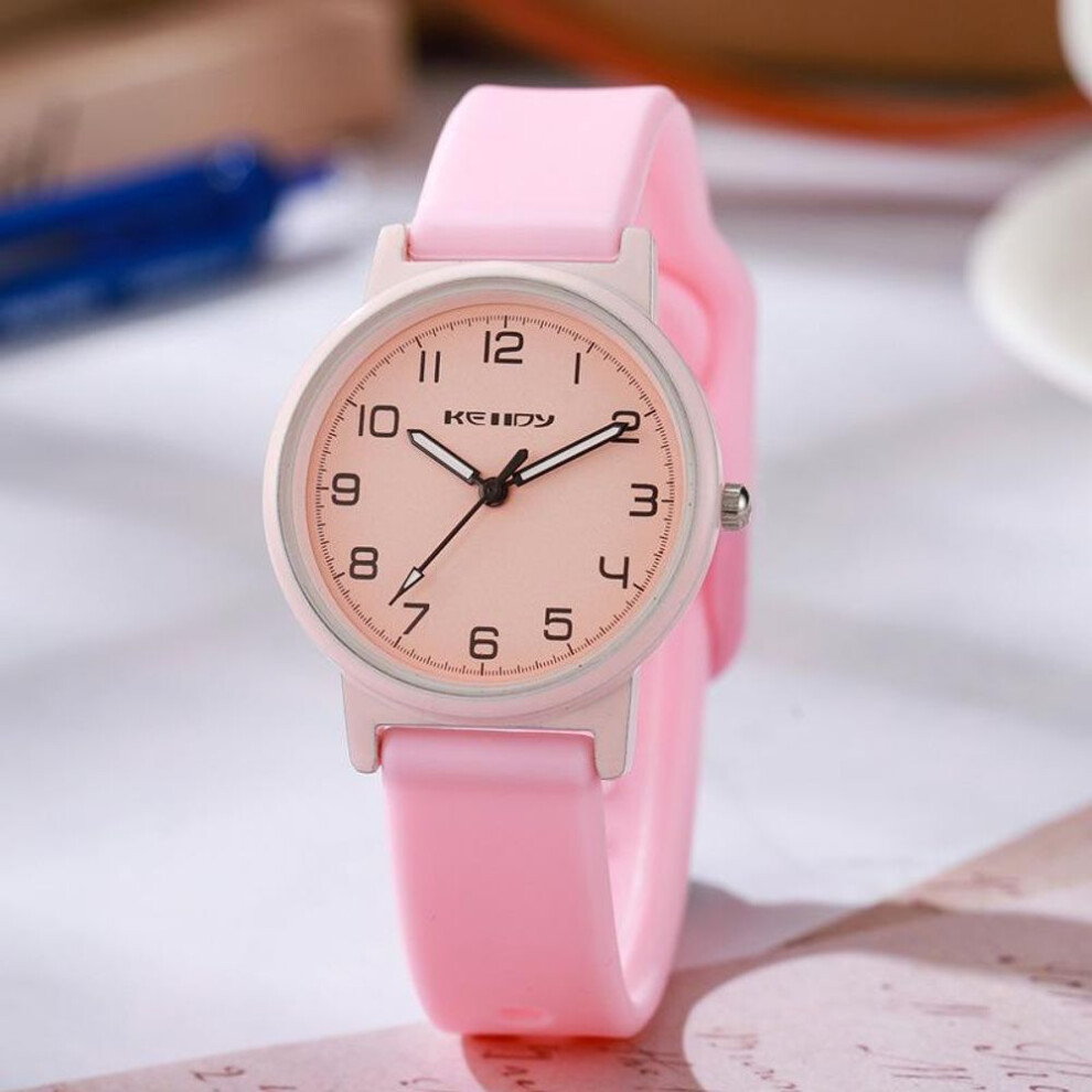 (pink) Trendy Women's Digital Exam Watch With Silicone Strap - Minimalist Style For Students