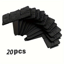 (Black, 20pcs) 20pcs of DIY Garden Landscape Edging, Plastic Faux Stone Fence, Interlocking Garden Small Fence, Outdoor Lawn Villa Decorative Fence Separator.