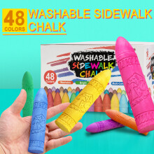 (48 colours) 48pcs Jumbo Pavement Chalks Set - Washable, Non-Toxic, Chunky Sidewalk Chalk for Outdoor Play
