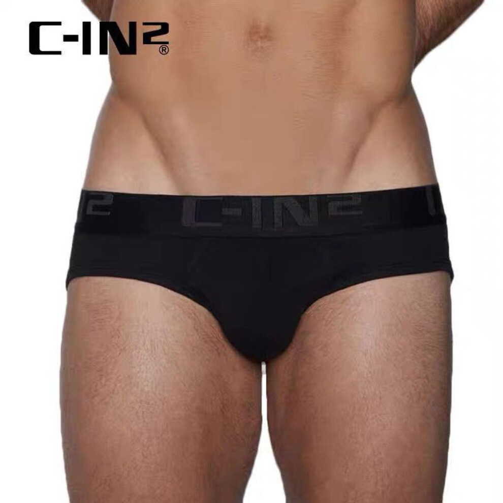 (Extra Large, black) C-in2 Men's Low-rise Cotton Briefs - Sexy, Comfortable, Breathable, Solid Color 005