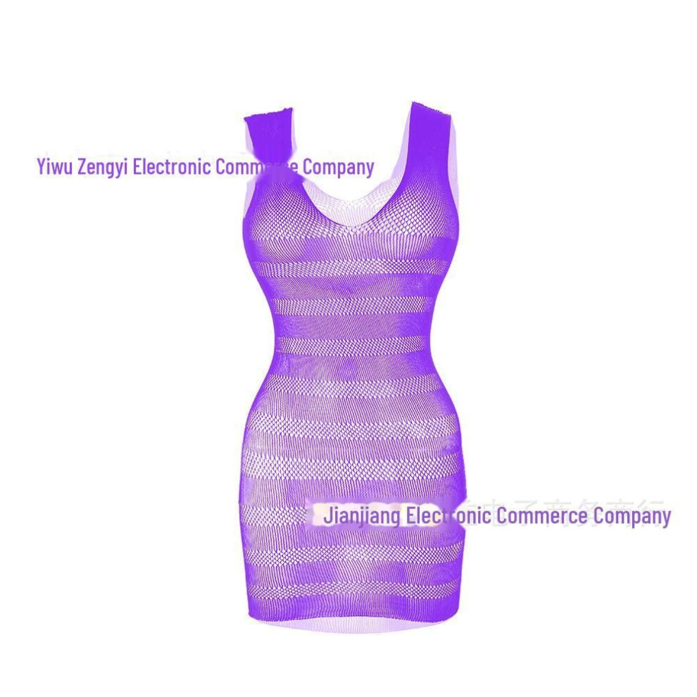 (dark purple, One Size) European and American Sexy Hollow Net Hip Skirt, Plus Size