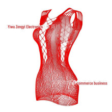 (red, One Size [Basic]) Elegant Mesh Hollow Net Skirt - Sexy One-Piece, European & American Style, W092