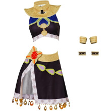 (X-Small) Riju Costume Women Sexy Top and Skirt Outfit Riju Botw Cosplay Princess Halloween Suit