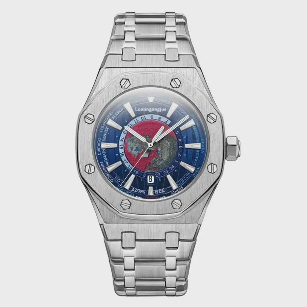 (red,star) Wandering Earth Men's Automatic Skeleton Mechanical Watch: Business Trend Design