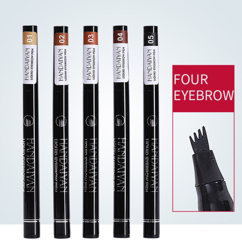 Microblading Tattoo Eyebrow Liquid Ink Pen Waterproof 4 Fork Pencil Brow Definer