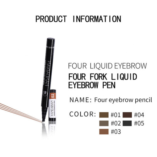 Microblading Tattoo Eyebrow Liquid Ink Pen Waterproof 4 Fork Pencil Brow Definer 1