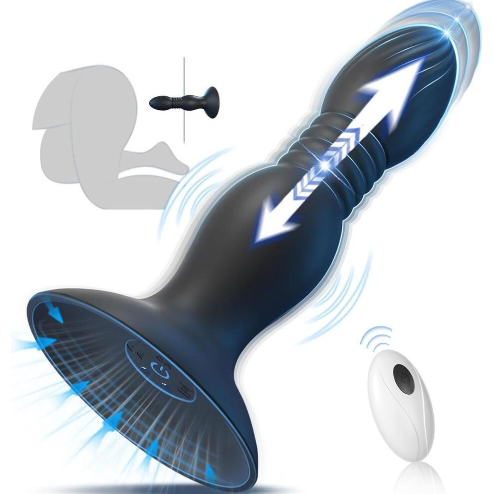 Push In Vibrating Anal Plug Sex Toys with Suction Cups, Remote Control Prostate Massager, Anal Dildo Anal Trainer Adult Sex Toys