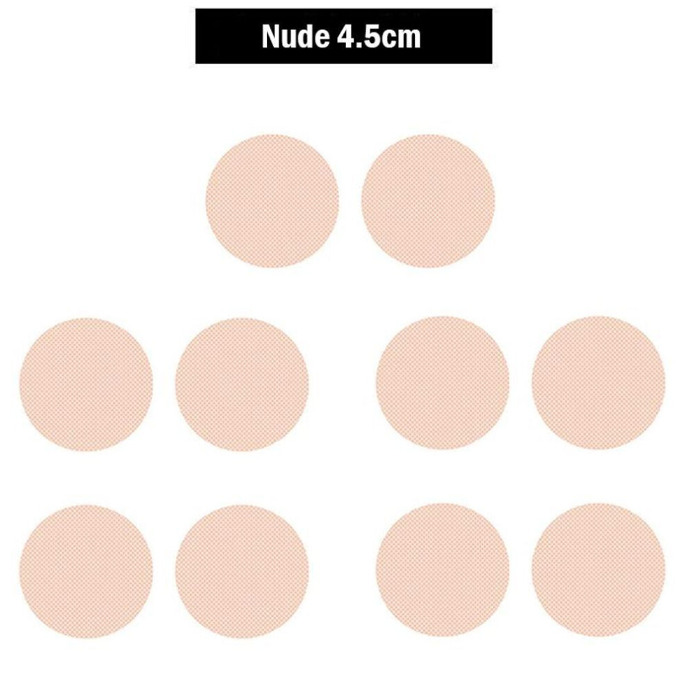 (Nude 4.5cm) 10 Pcs Men Nipple Cover Invisible Breast Lift Bra Running Protect Nipples Sticker