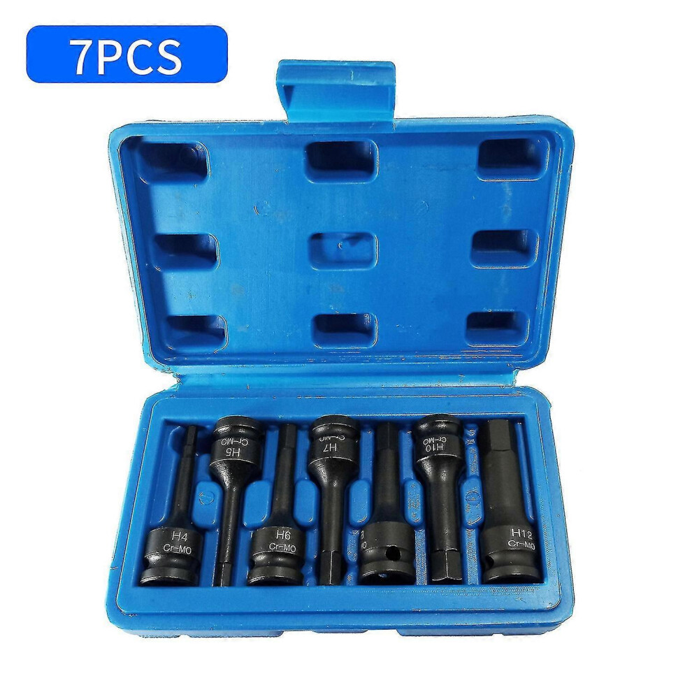(As Show, One Size) 7Pcs Impact Socket Bit Set Spline Socket Bit Set 6909775949856