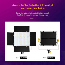 (As show, One size) Andoer W480RGB Bi-color Photography Light 40W LED Light Panel 480pcs LED Beads 2500-9000K Dimmable 20 Special Lighting Effects DC/NP Series Battery Po