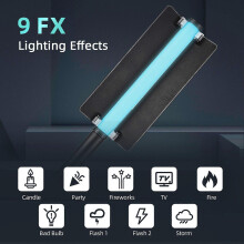 (As show, One size) 24W RGB Handheld Photography Lamp Portable LED Light with LED Screen Display CRI95Ra 2800K-6800K Stepless Dimmable 192 Beads 9 FX Light Effects Suppor