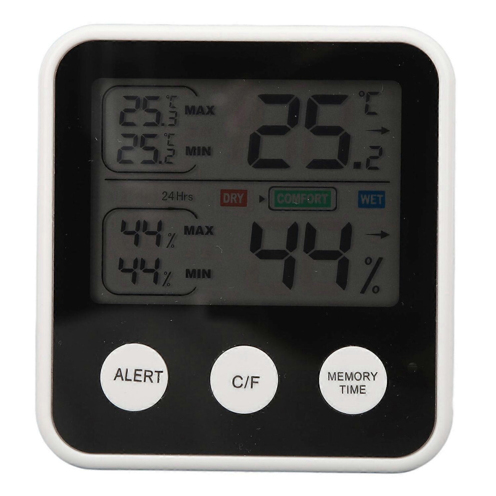(As Show, One Size) Lcd Digital Display Thermometer Hygrometer Temperature Humidity Meter Gauge Hygrothermograph Black 6909775585191