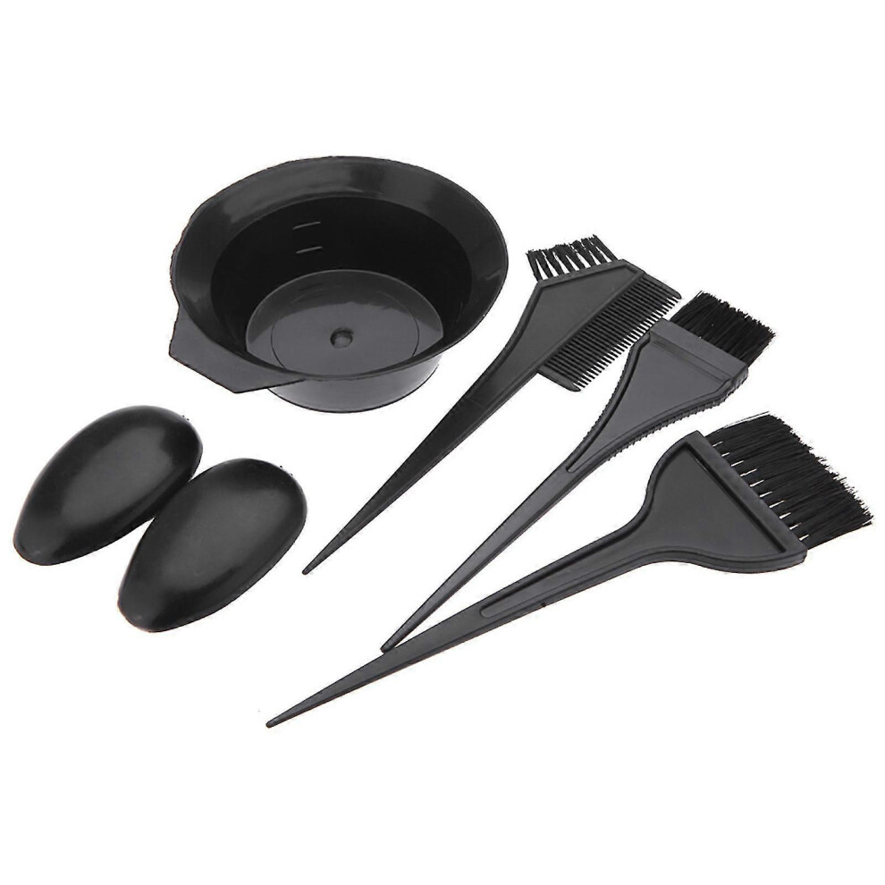 (As show, One size) 5pcs Hairdressing Brushes Bowl Combo Salon Hair Color Dye Tint Tool Set Kit