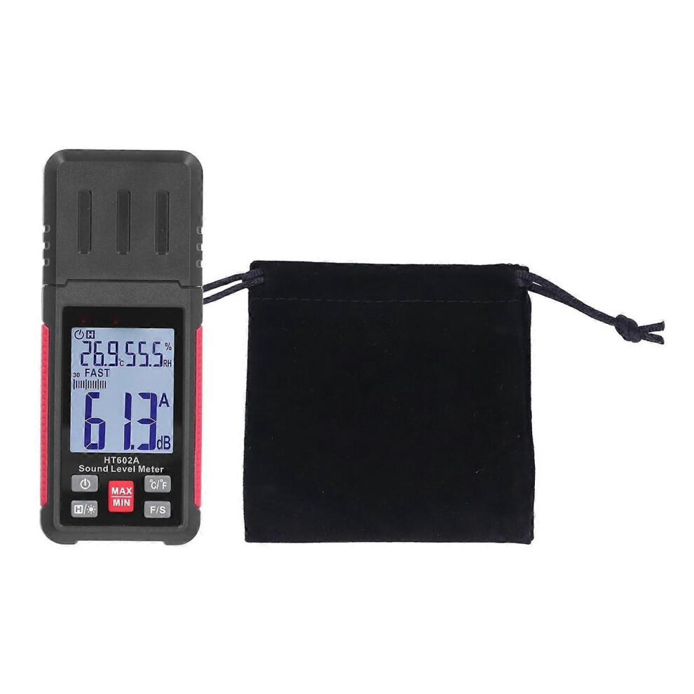 (As Show, One Size) Sound Level Meter Digital Portable 30Â130Db Decibel Noise Temperature Humidity Measuring With Lcd Sc 6909775592083
