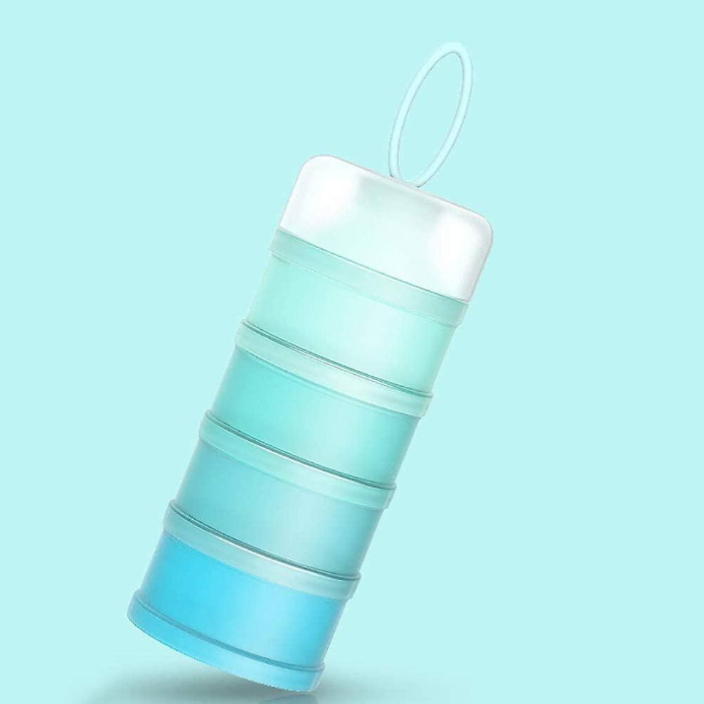 (As show, One size) Portable Infant Baby Milk Powder Dispenser, Stackable Boxes, 4 Layers Container Cereal/Food/Fruit/Sn