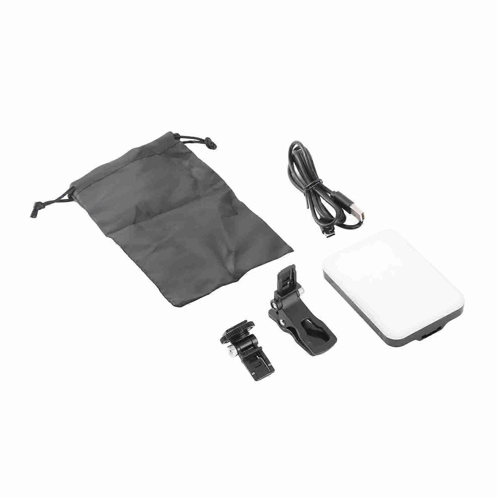 (As Show, One Size) Portable Video Conference Fill 2500K-6500K Brightness Adjustable Clip On Led Video With Clip And Cold Shoe Adapter Light 6909775977040