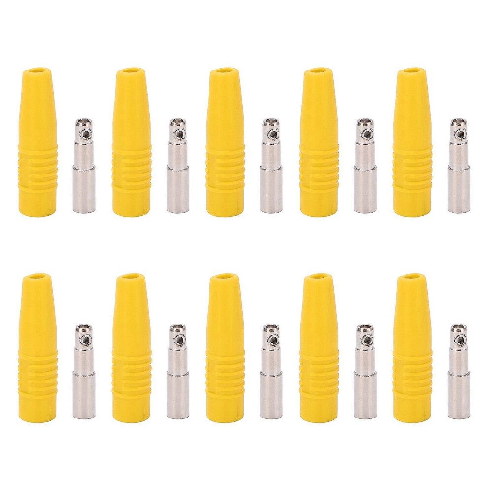 (As Show, One Size) 4Mm Female Banana Plug Pure Copper Nickel Plated Bullet Banana Connectors For Electronic Test Access 6909775650257