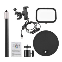 (As show, One size) 2 Packs Desktop LED Video Light Panel 12W Video Conference Light for Zoom Meeting 3000K-6500K Photography Fill Light with Adjustable Light Stand Phone