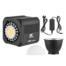 (As show, One size) BF-60W Compact COB Video Light 60W LED Fill Light 2700K-6500K Dimmable 6 Scene Lighting Effects for Bowens Mount with Reflector Diffuser for Indoor Ou